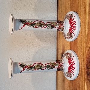 Andrea by Sadek Christmas Garland Vintage Candleholders 1994